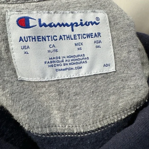 Champion Men's Navy Hoodie Sweater - Picture 7 of 8